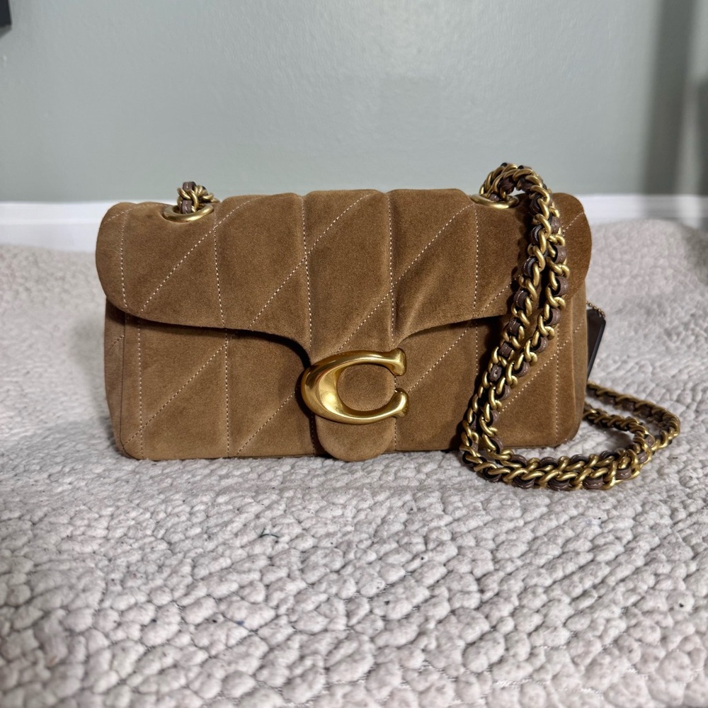 *RARE* Coach Retail Suede Quilted Tabby 20 in Cedar